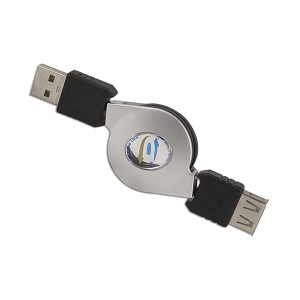 Data Drive 29.5" Flat Retractable USB A Extension Cable